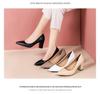 Zwarte Suède Blokhak Puntneus Carrière Schoenen voor Dames - Maten 41, 42 Beschikbaar