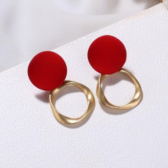 Chic Fashionable Hollow Chain Hoop Earrings Temperament Minimalist Minimalist Circle Bold Statement Earrings Jewelry Metallic Geometric Stylish
