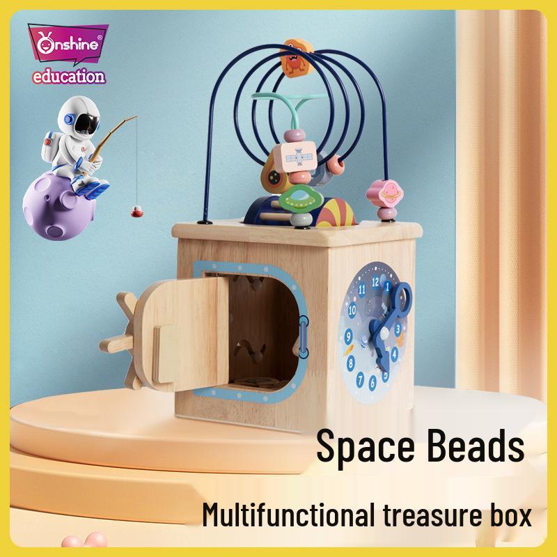 Wooden Animal Bead Maze & Building Blocks Toy for Early Education - Ages 1-3