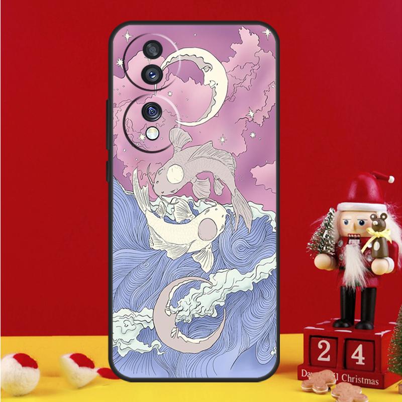 Ying Yang Koi Fisch Hülle Für Honor Magic 5 6 7 8 Pro Honor 200 400 50 70 90 Lite X8b X8c X9a X9b X9c Win RT Abdeckung