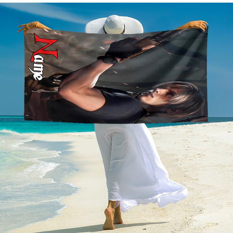 Personalized Customized Proof Beach Towel with Resident Evil Leon S. Kennedy Pattern - Soft, Absorbent,quick-drying,perfect Swimming,camping&bathing