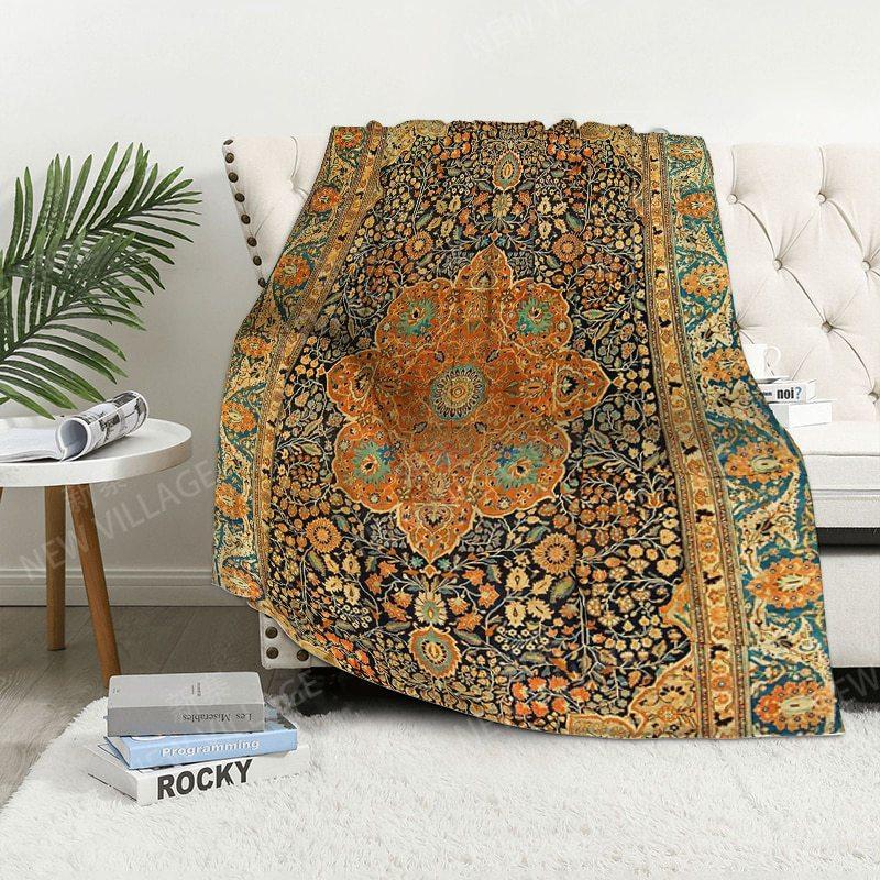 Bohemian Pattern Digital-printed Polyester Bedroom Velvet Flannel Cover Blanket Fleece Soft Sofa Cover Blankets for Beds