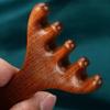 Body Meridian Massage Comb Sandalwood Deer Antlers Wide Tooth Anti-static Smooth Hair Massager