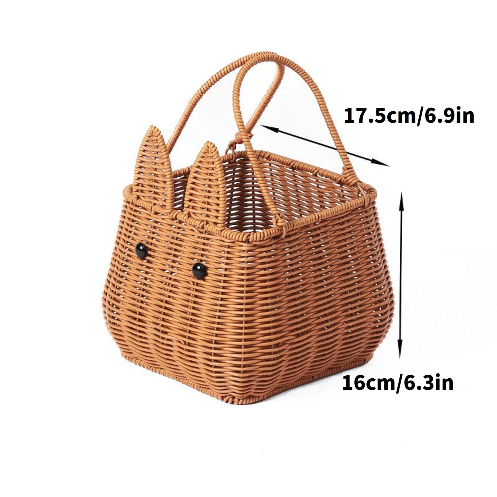 Imitation Rattan Hand-woven Outing Portable Animal Basket Wedding Gift Storage Basket Large Basket One Size коричневый