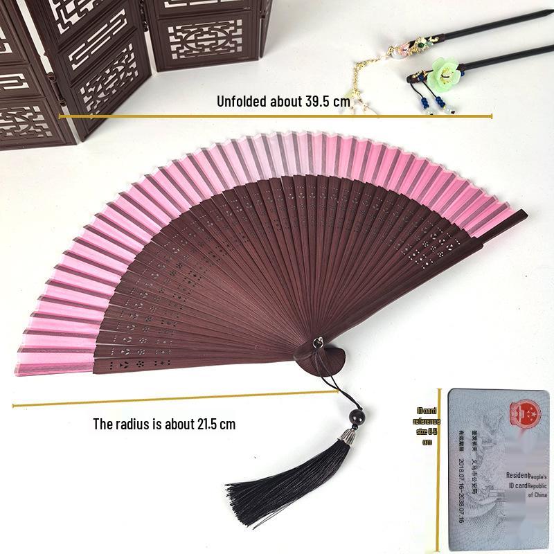 Blue Qipao Hanfu Dance Folding Fan – Green Summer Chinese Fan, Small and Blank
