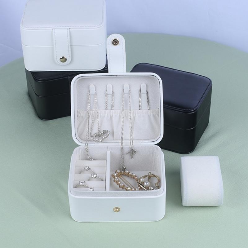 Mini Jewelry Organizers Soft PU Material Jewelry Storage Organizers Jewelry Storage Box Drawers Jewelry Box for Earrings