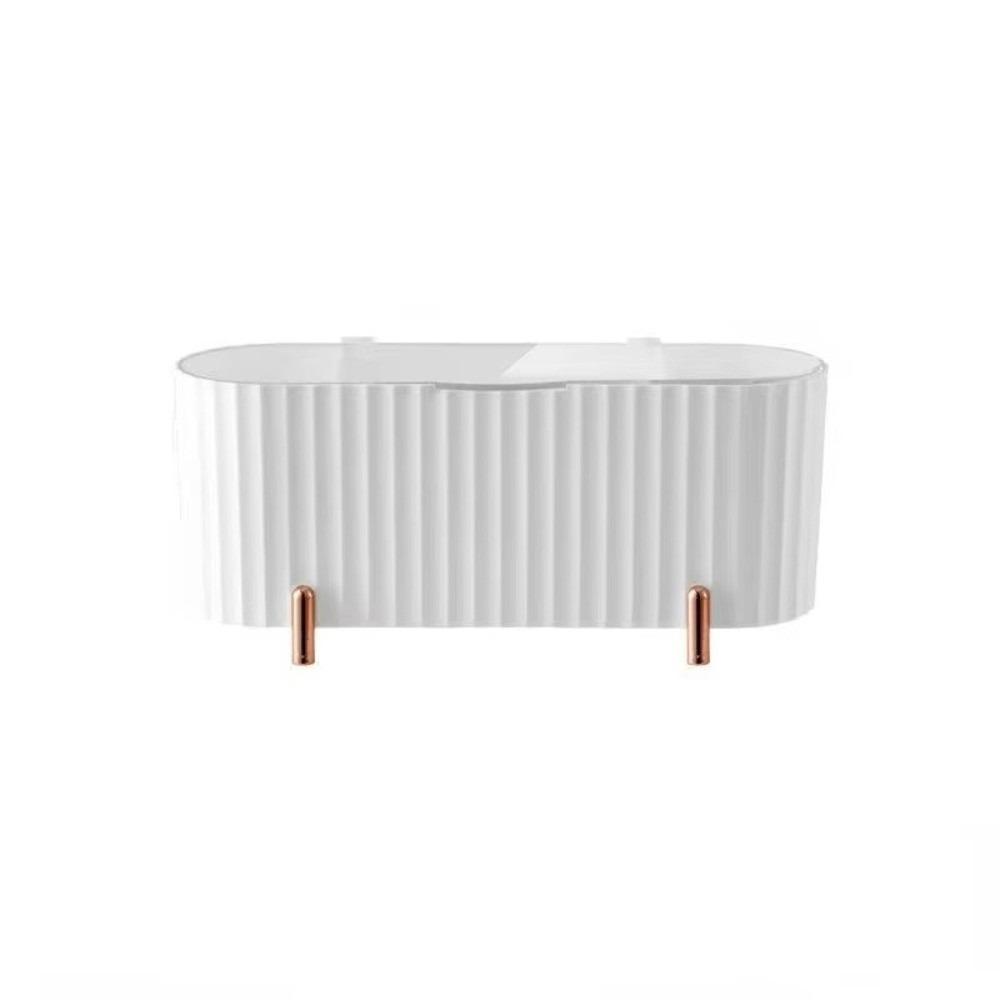 

Dustproof Cosmetic Organizer Transparent Cotton Pads Beauty Egg Organizer New Makeup Storage Box білий