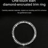 Car Interior Decor Logo Stickers, Shiny Rhinestone Car Ring Accessory for Women, Car Parts Ignition Start Button