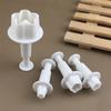 4Pcs/Set Flower Plunger Fondant Cutter Sugarcraft Cake Decorating Tools DIY Cookie Stamper Baking Accessories Round
