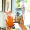 Transparent Iced Coffee Cups with Lids Water Cup gift Straw Bottle  Travel