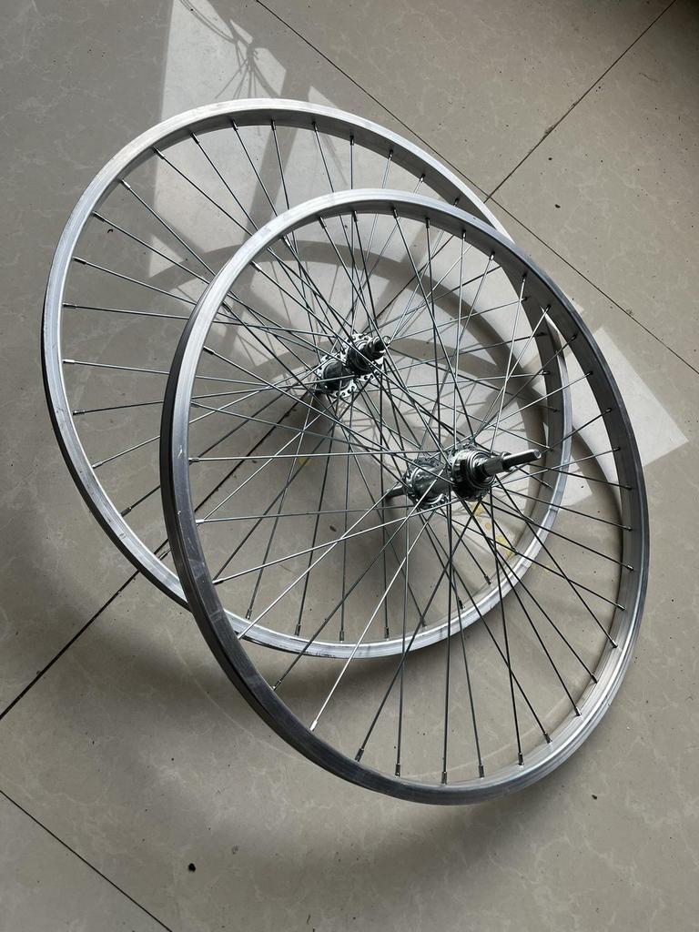 All-Aluminum Bicycle Wheelset - Front & Rear Rims, Inch Size Accessories