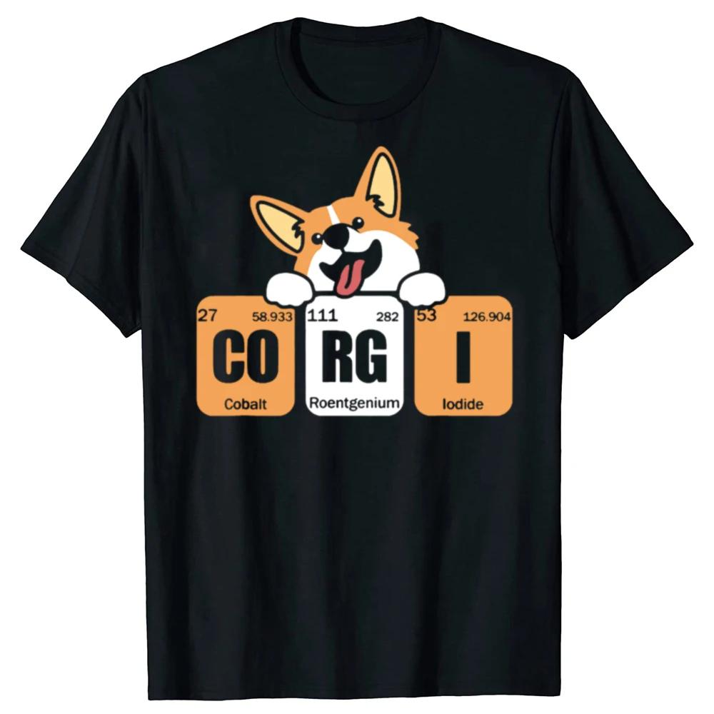 

Corgi Periodic Table Chemistry Lover Graphic Tee Unisex Cotton Casual ONeck TShirt Summer Trip S