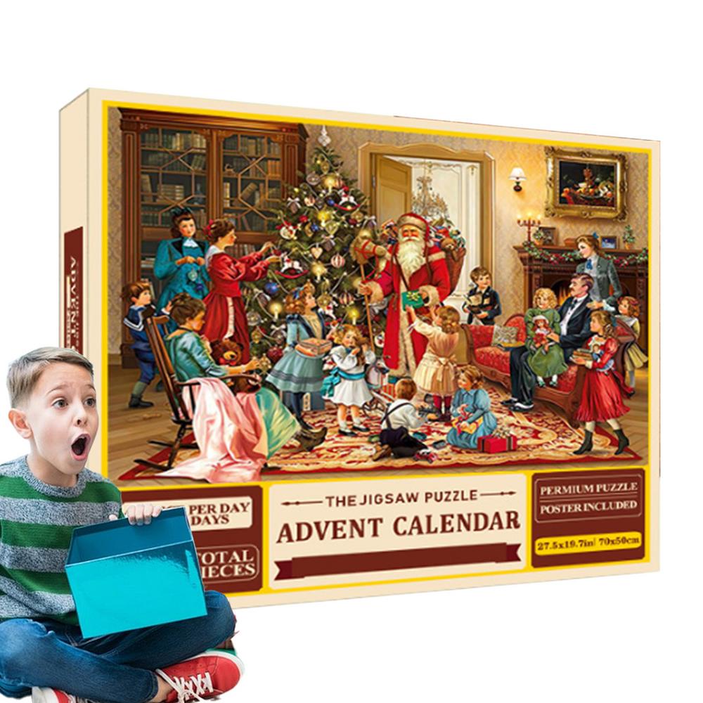 Christmas Advent Puzzle Calendar 2024 Creative Christmas Advent Calendar Adults 1008 Pieces Jigsaw 24 Days Christmas Countdown