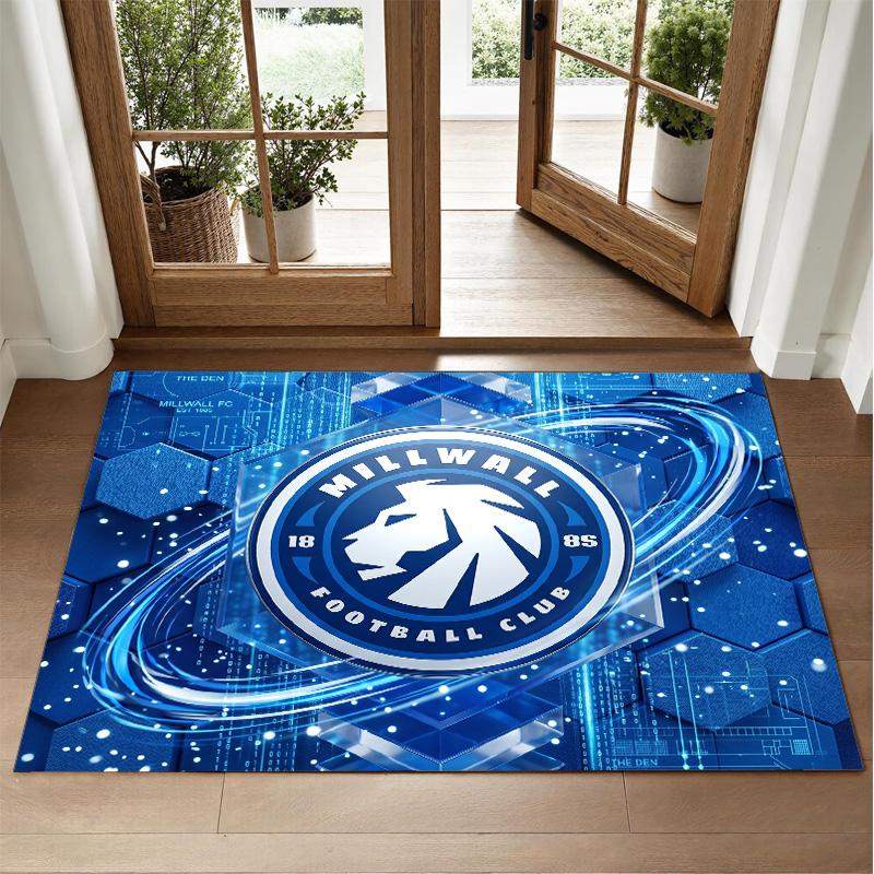 Millwall Football Design Crystal Velvet Rug Soft Decorative Mat for Bedroom Entrance