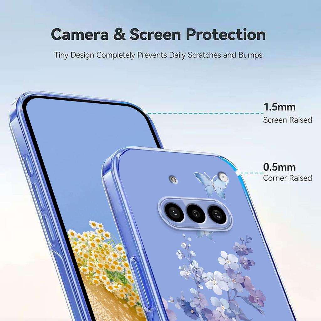 בשביל כלום טלפון (3 א) כיסוי טלפון TPU עם הדפס פרפרים פרחוני