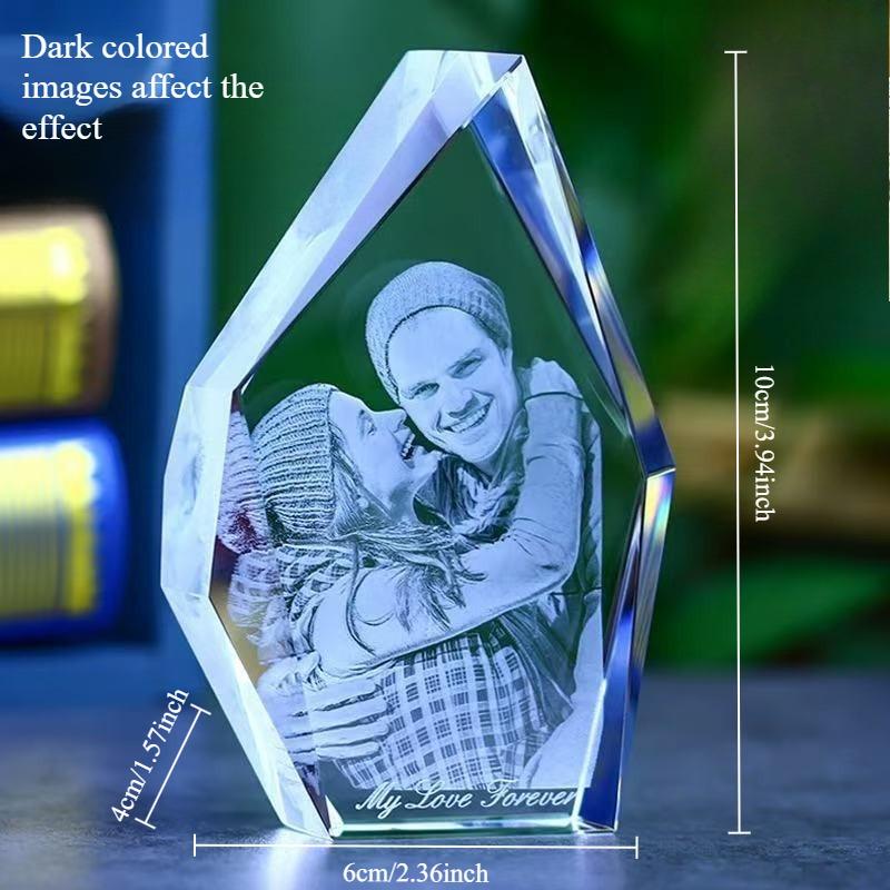 Custom Photo Candle Holder Glass Crystal Laser Engraving 3D Figure Photo Pet Photos Personalized Printing Eternity Souvenir Gift