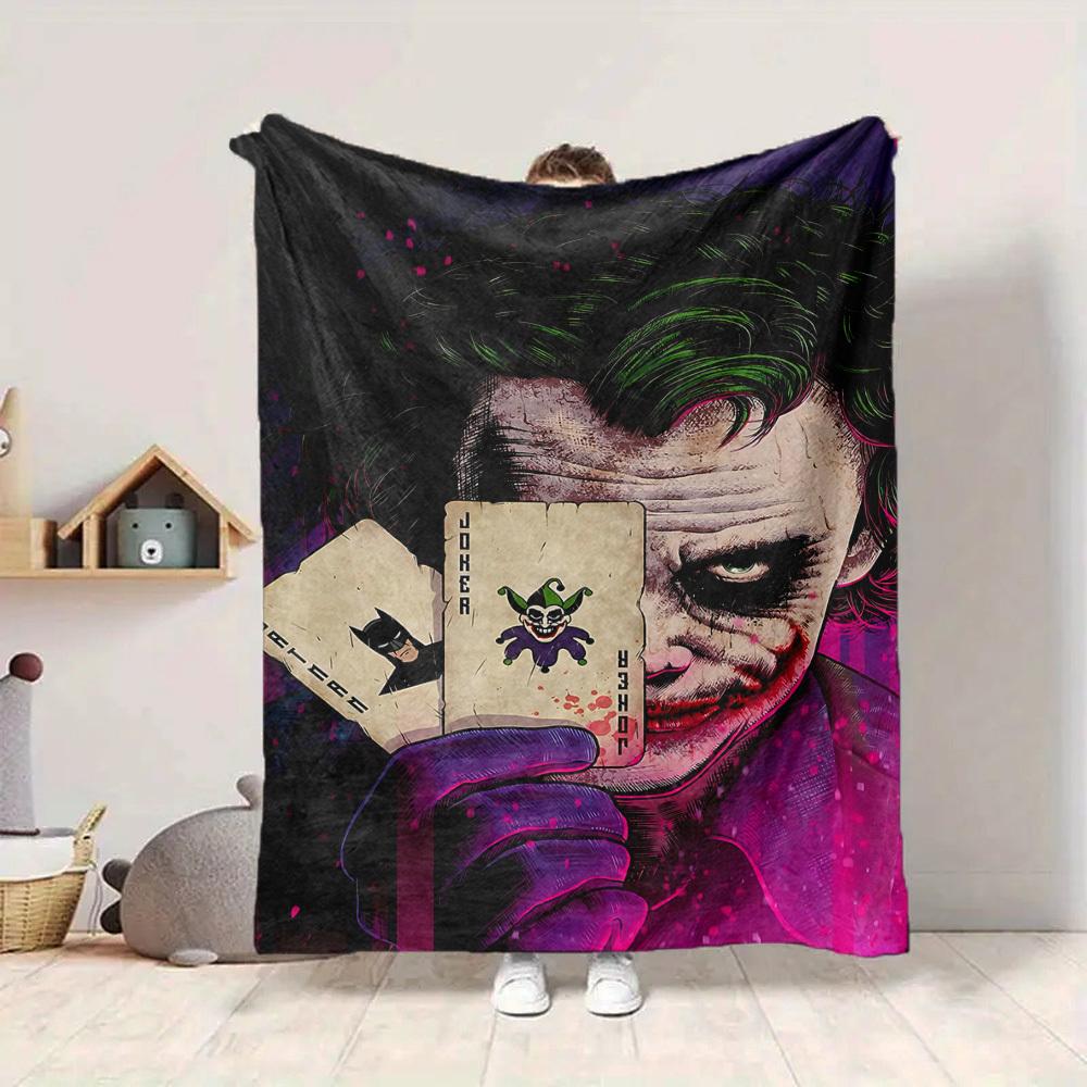 1pc Joker Cards Flannel Throw Blanket - HD Printed Lightweight Soft Warm All-Season Blanket for Sofa, Bed, Travel, Camping 125