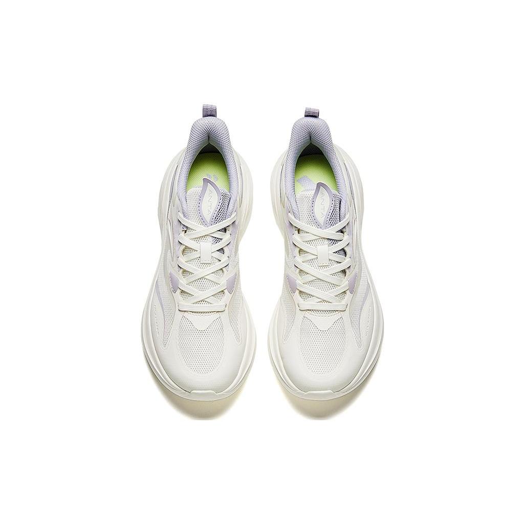 New Anta Leaf 3.0 Cushioning Wear Resistant Low Top Sprint Running Shoes Women's Ivory White Purple 922315520-6
