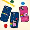 Roztomilý Vtipný Kočka N-nyan Pouzdro na Telefon Pouzdro na Telefon Pro IPhone 17,16,15,14,13,12,11,Pro,Plus,Mini Měkký Černý Kryt