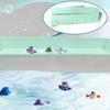 Silicone Bath Tub Splash Guard with 11 Suction Cups Doll Tray Caddy Holder Storage with 3°Drainage Slope Doll Holder Play Shelf