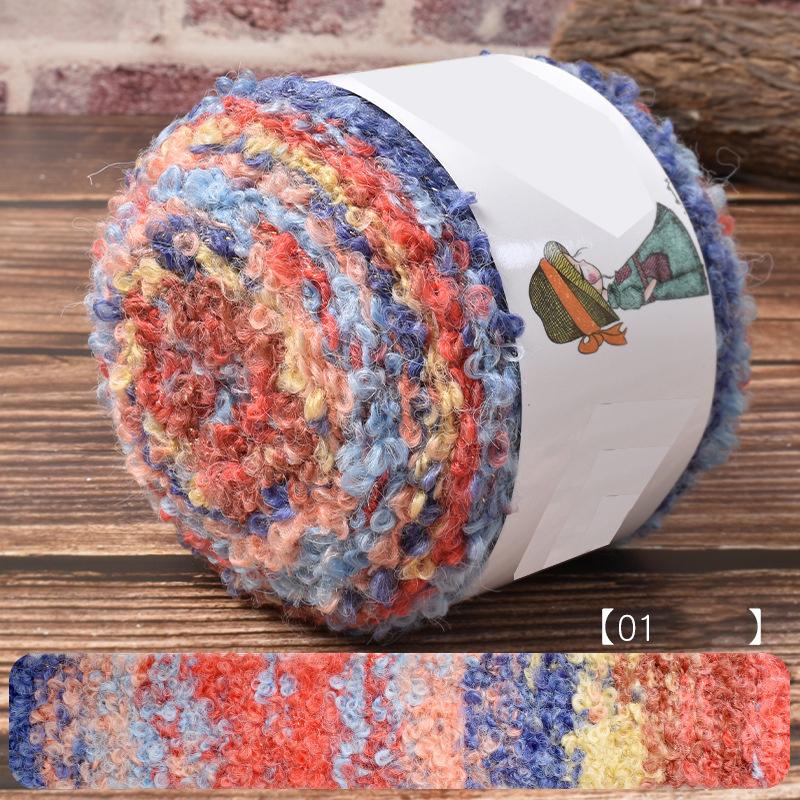 

Warm Color Gradient Oil Painting Circle Yarn Segment Dyed Wool DIY Hand Woven Sweater Scarf Jacket Yarn Ball