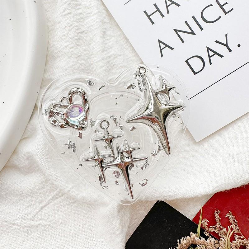 

European American Personalized Mobile Phone Airbag Bracket Adhesive Type Retractable Love Silver Foil Bow Meteor Moon Female New Model