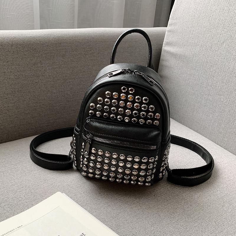 Buy Rivet Backpack Female Famous Brand Women's Backpack PU Leather ...
