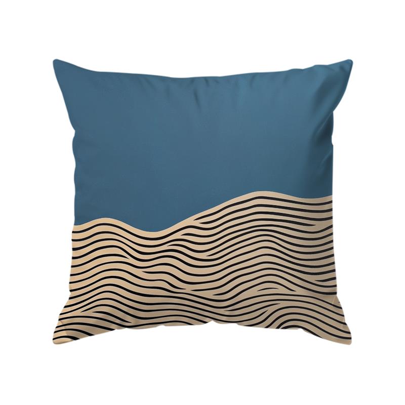 Abstract Blue Yellow Orange Decorative Cushions Pillowcase Polyester Cushion Cover Throw Pillow Sofa Decoration Pillowcover Home 4PCS