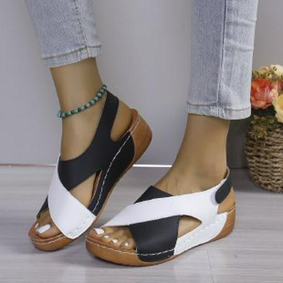 Women's Breathable Color-Matched Sandals - 2024 New Summer Casual Beach Shoes