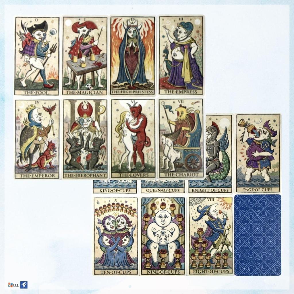 Trionfi Della Luna Marseille 78 Tarot with Japanese Authentic Product I.I.J. Tarot, Edition, Cards, Reading, Instructions,
