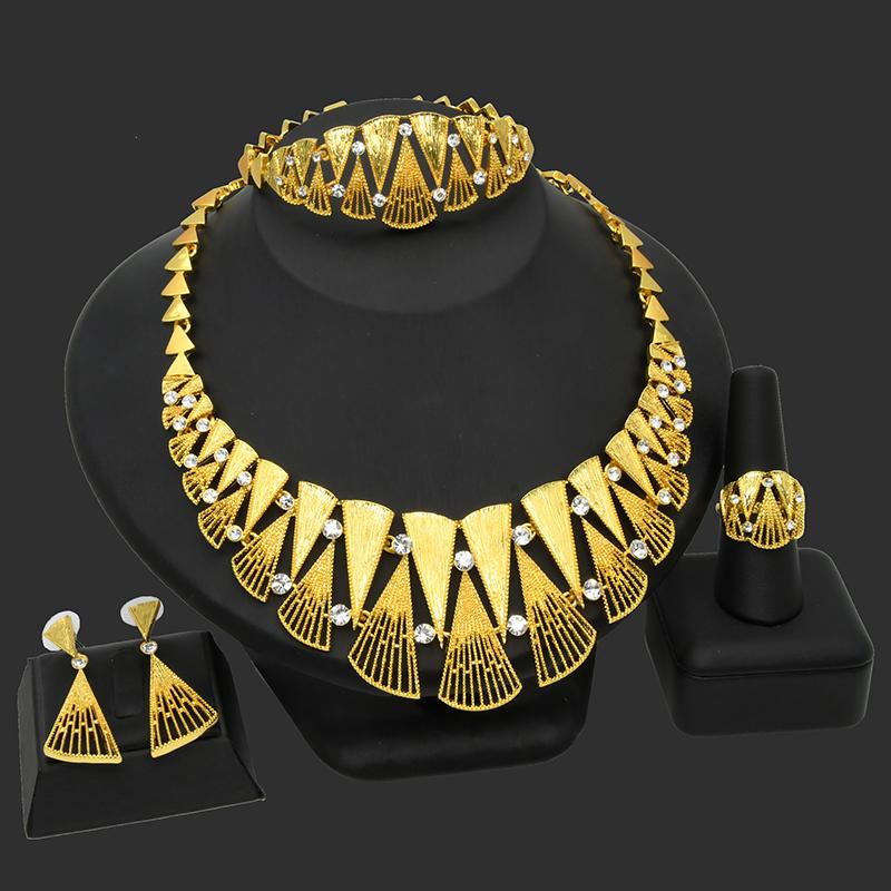 

Ювелирные изделия из Дубая, позолоченные пакистанские свадебные кристаллы, свадебное ожерелье и серьги, браслет, нигерийские ювелирные изделия, подарок