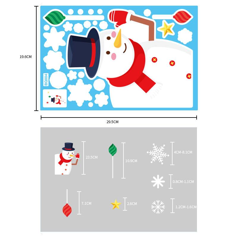 Weihnachtsspiegel-Aufkleber, Weihnachtsmann, Schneemann, Elch, Fensteraufkleber, Schneeflocke, Fensteraufkleber, Frohe Weihnachten, Frohes Neues Jahr 2025