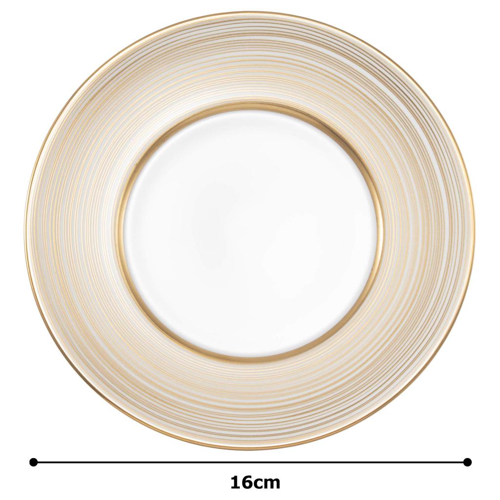 NARUMI Plate with Gold Swirl Made in Band, 16cm, Japan, 52146-5728