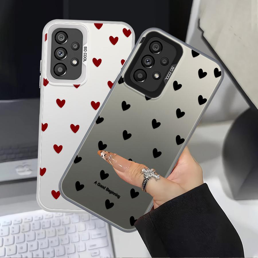 Fashion Love Heart Phone Cover Case for Samsung Galaxy A24 A25 A12 A26 A31 A17 A20s A15 A16 A35 A21s A23 A13 A14 A34