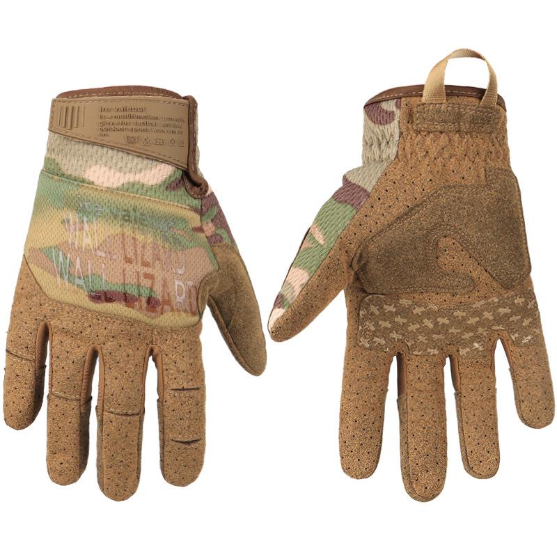 

Тактичні рукавички Двосторонні тренувальні рукавички для спорту на відкритому повітрі, сенсорний екран із п’ятьма пальцями, комфортні, нековзні, стійкі до зношування та падіння XL камуфляж зелений колір