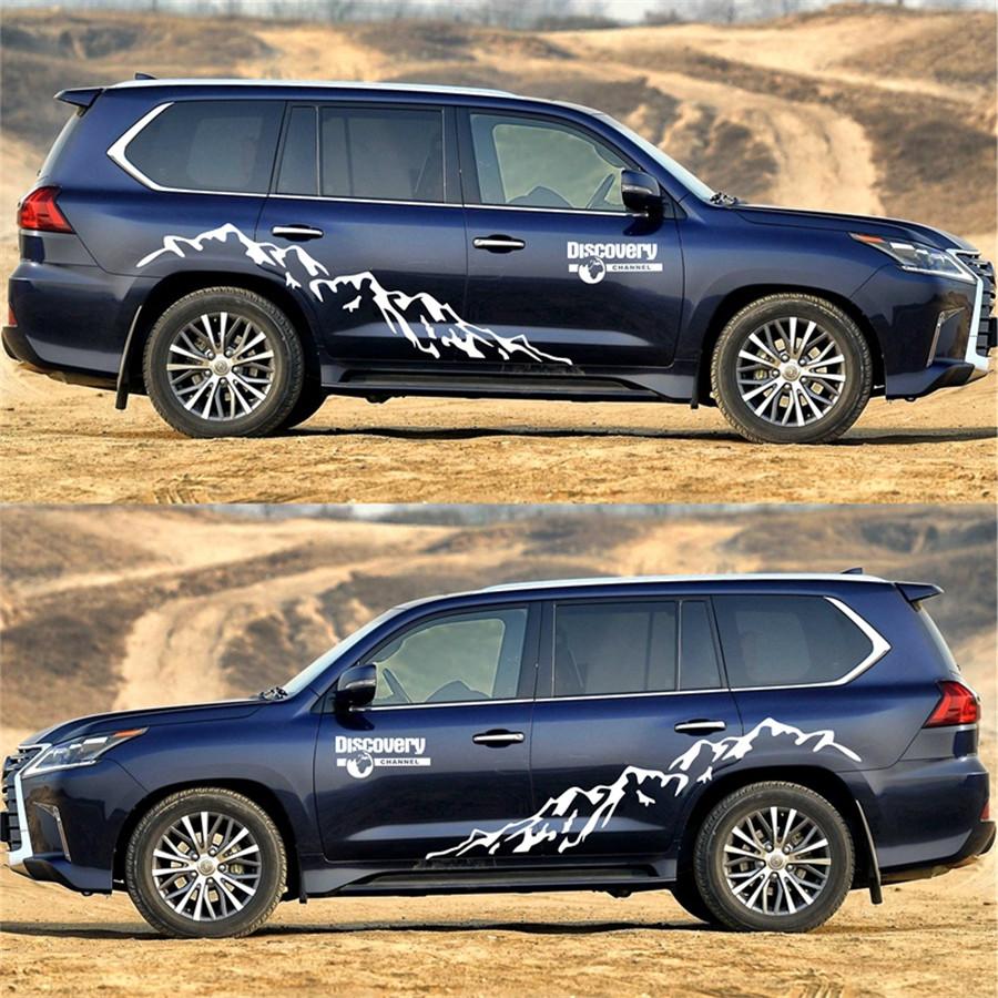 Autocollant Décoration Latérale de Porte de Voiture Mountain Styling Autocollants de Carrosserie Auto Pour Toyota