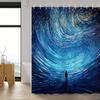 Starry Night Sky Waterproof Shower Curtain For Modern Bathroom Decor, Stylish And Durable, Perfect For Home Use