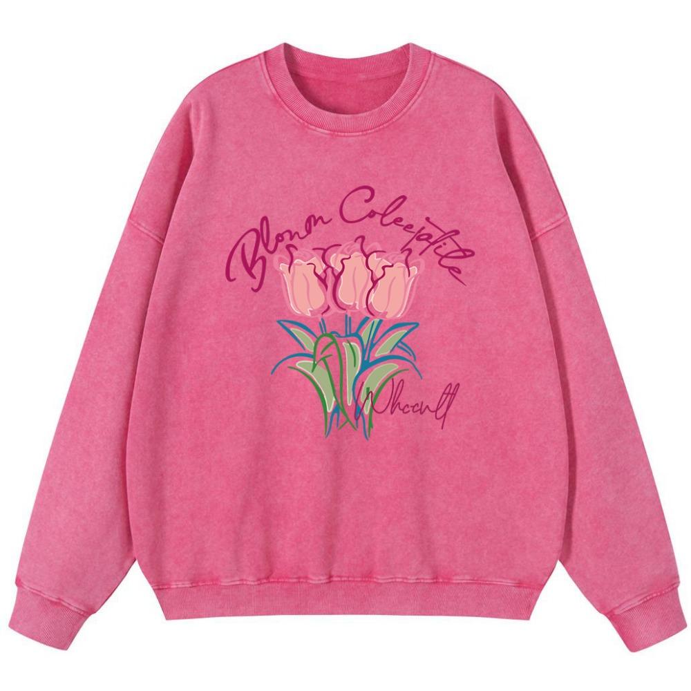 

Тюльпан Искусство Букет Женская Винтажная Хлопковая Толстовка Тонкого Стиля Осень Оверсайз Пуловер Простая Удобная 3XL