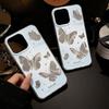 Feather Luster Phone Case for Samsung A53 A14 A33 A12 A32 S24 S23 Plus S20 S21 FE for iPhone 17 15 16 13 Pro 17 16 Pro Max Butterfly Bow Phone Case