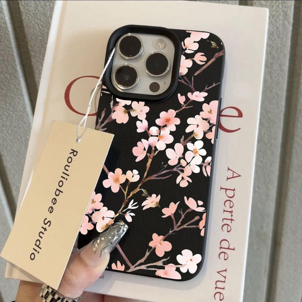 HOT Cool Flower Peony Luxury Lichee leather pattern Phone Case For Redmi Note 14 13 12 11 10 9 8 Pro Plus 4G 5G Shockproof Cover