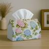 1pc Vintage Romantic Floral Tissue Holder Featuring Hydrangea Botanical In Pastel - Napkin Storage Organizer Suitable for Kitchen, Car, Elegant Decora