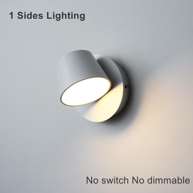 

Светодиодный настенный светильник Nordic Indoor с выключателем, вращающийся на 350 градусов, одинарная головка, прикроватный светильник для чтения, освещение для спальни отеля Nature White(3500-5500K)