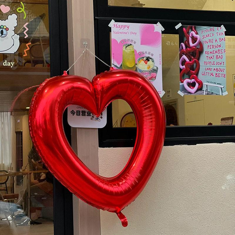 40-Inch Large Hollowed-Out Heart-Shaped Foil Balloons Are Suitable For Valentine'S Day And Weddings