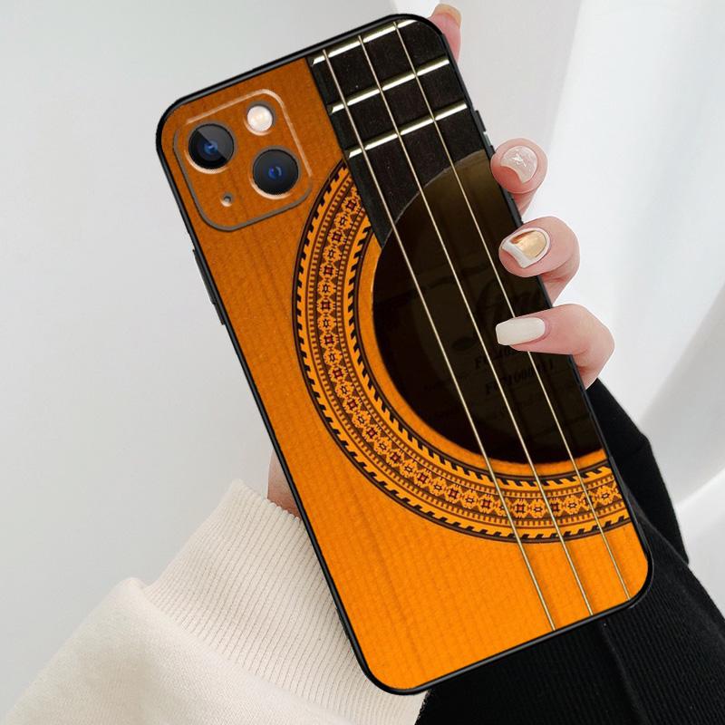 Klassische Holzgitarre Handyhülle Für iPhone 17 Pro Max 14 13 12 11 15 16 Pro Max mini 16 15 Plus 16e 17 Air Cover