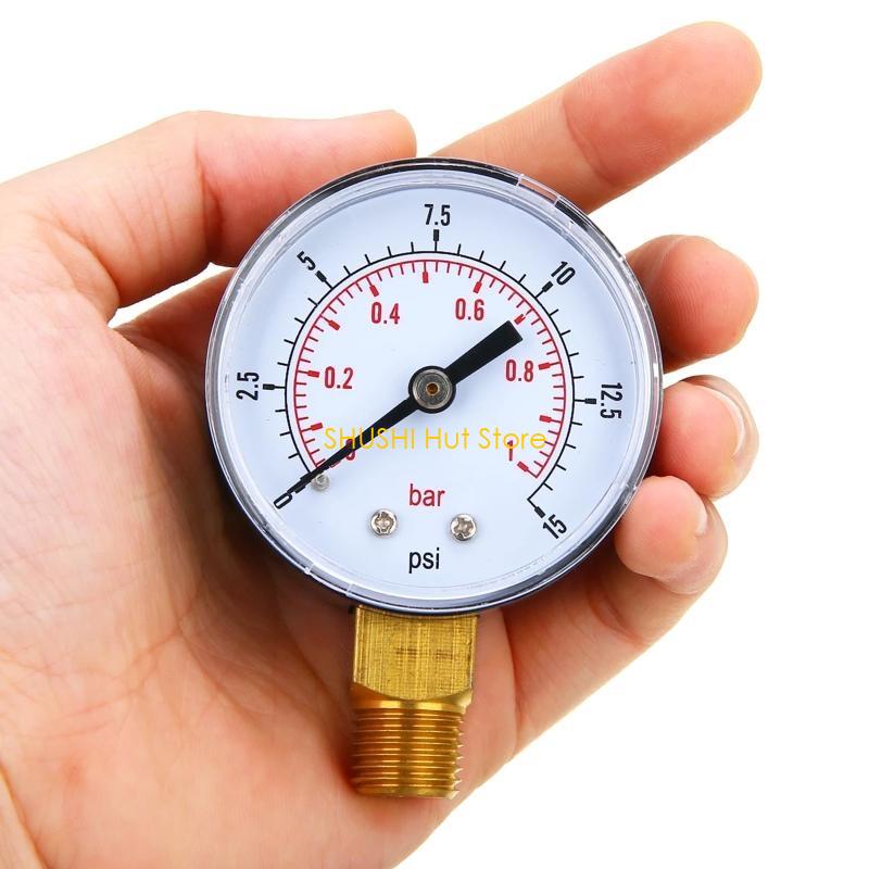 Upgraded Pressure Gauge 50mm Low Pressure Gauge Dual Scale Pressure Gauge 1/4" BSPT Thread for Fuel Air Oil Water Gas D57B