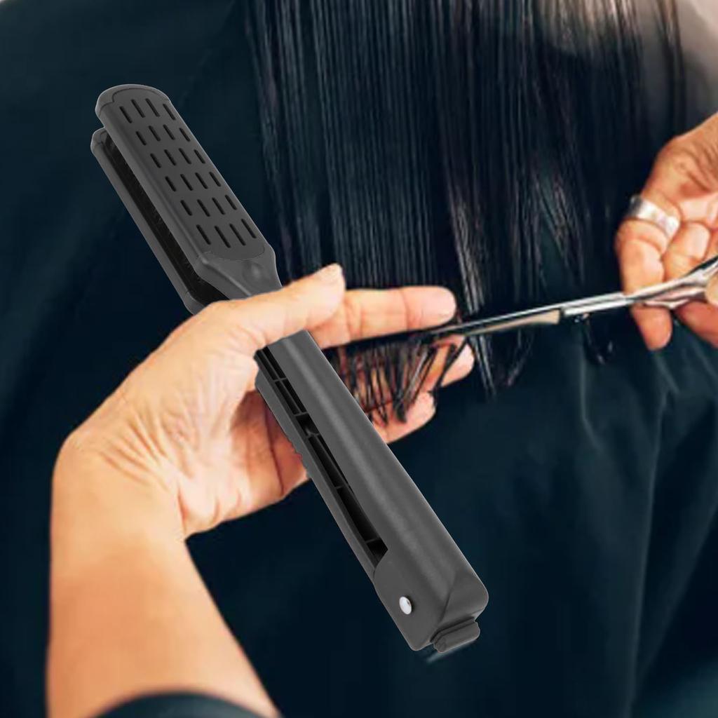 Clamp Hair Brush Straightener Flat Hair Styling Smoothing Tool Anti Static Hollow Vent V Shaped Double Sided Hair Straightening Brush
