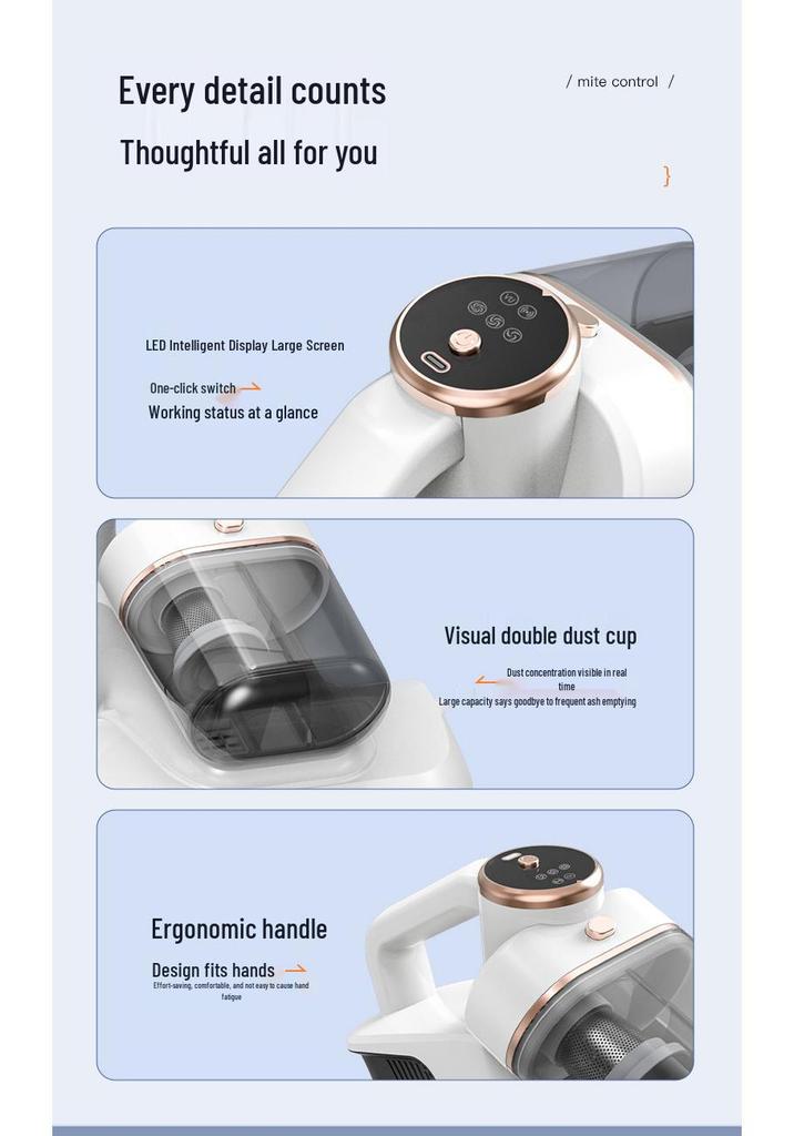 Ultraviolet Mite Removal Vacuum: High Suction, Dual-Beat Technology for Bed Cleaning