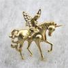 Barock geflügeltes Pferd Elf Design Brosche Anzug Mantel Schmuck Bekleidungszubehör Anstecker Feiertagsparty Paar Geschenke Nischen Anhänger
