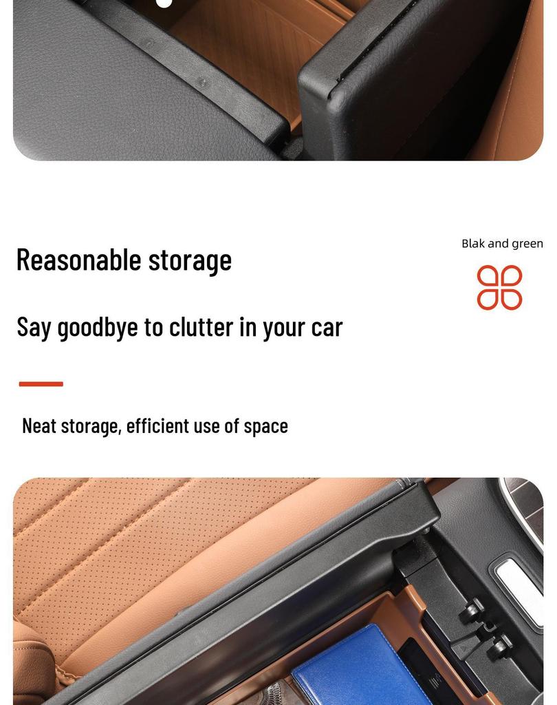 Storage Organizer for Mercedes-Benz GLC260, New C/E-Class, and E300L Center Console Armrest.