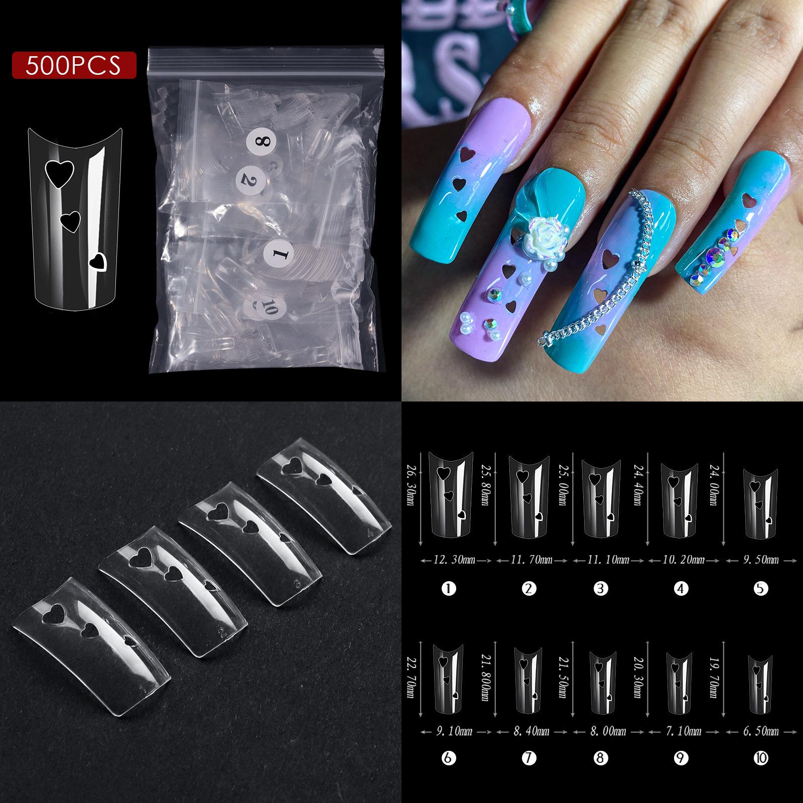 

Нейл-арт, особый тип ногтей, специальная форма, звездный полый ноготь, прозрачный кружевной французский накладной ноготь